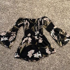 Charolette Russe floral black romper